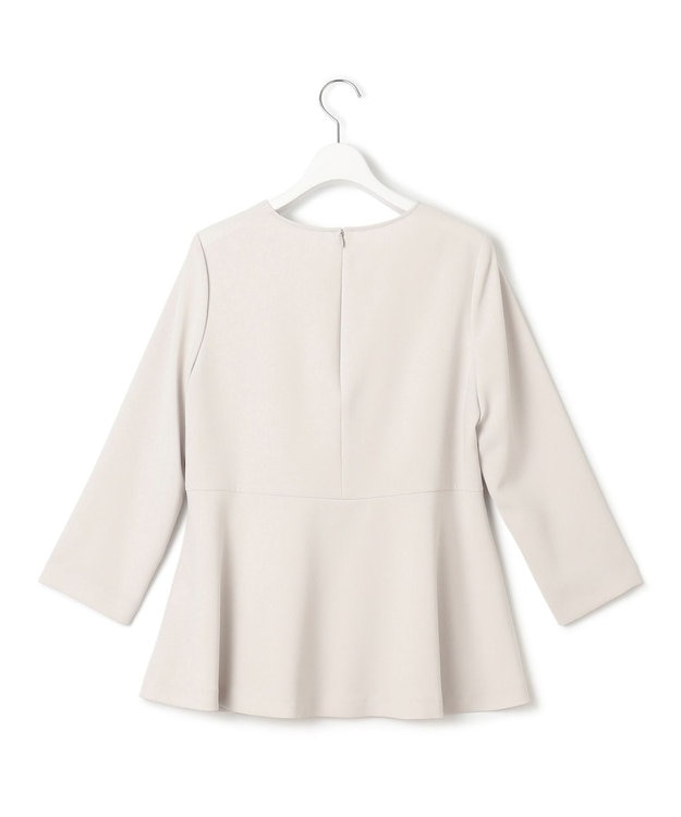 23区 【洗える】トリアセダブルジョーゼット ペプラム ブラウス ベージュ系