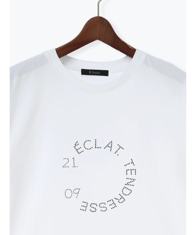 Te chichi ラインストーンサークルロゴTシャツ シルバー