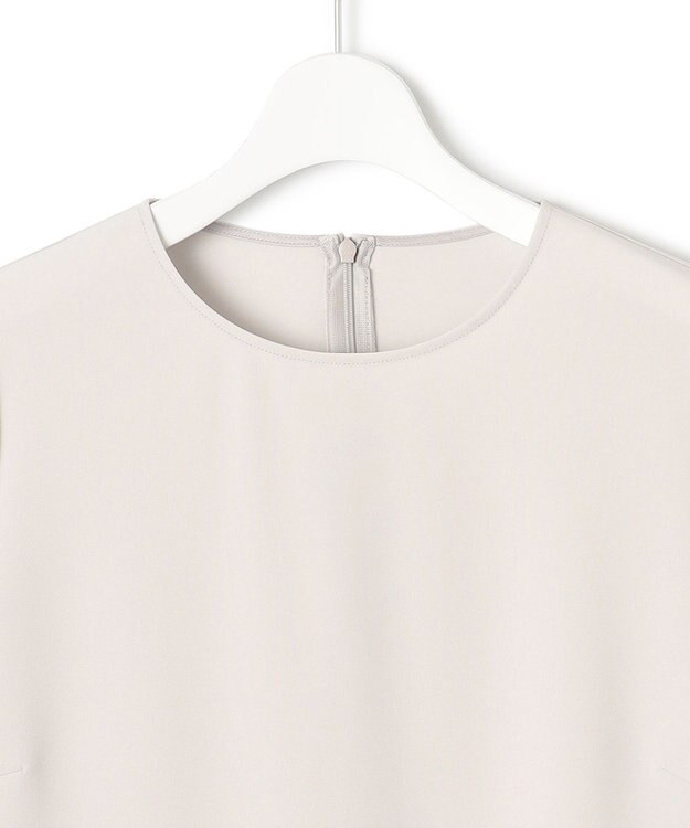 23区 【洗える】トリアセダブルジョーゼット ペプラム ブラウス ベージュ系