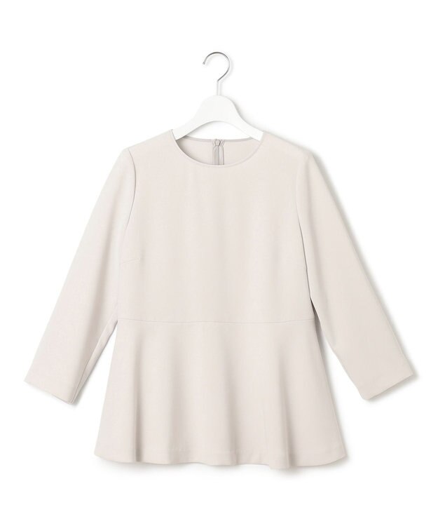 23区 【洗える】トリアセダブルジョーゼット ペプラム ブラウス ベージュ系