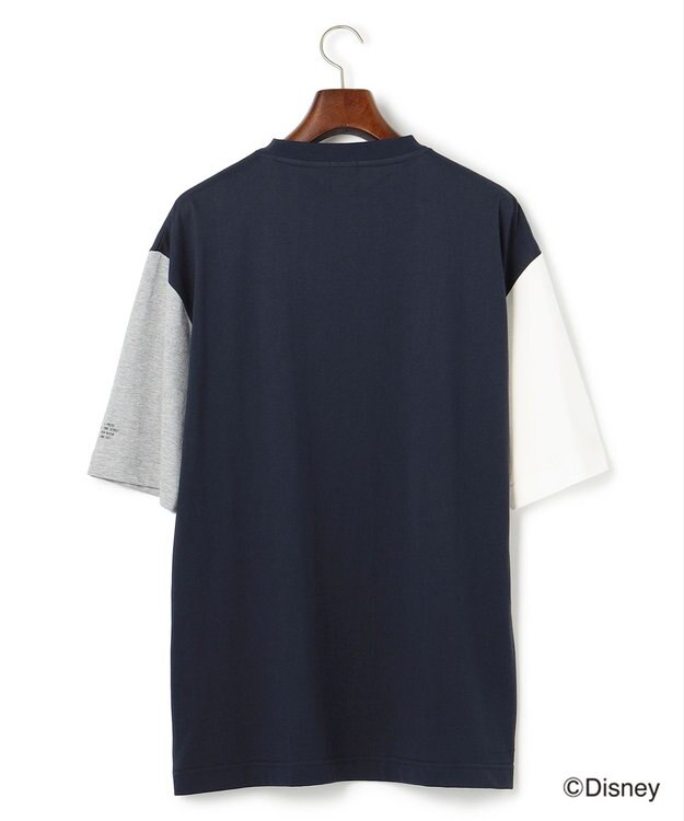 J.PRESS MEN 【DISNEY COLLECTION】【UNISEX】クレイジーパターンワンポイント Tシャツ / ミッキーマウス ネイビー系