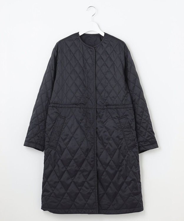 自由区 【洗える/リバーシブル】ブライトキルト リバーシブルコート ネイビー系