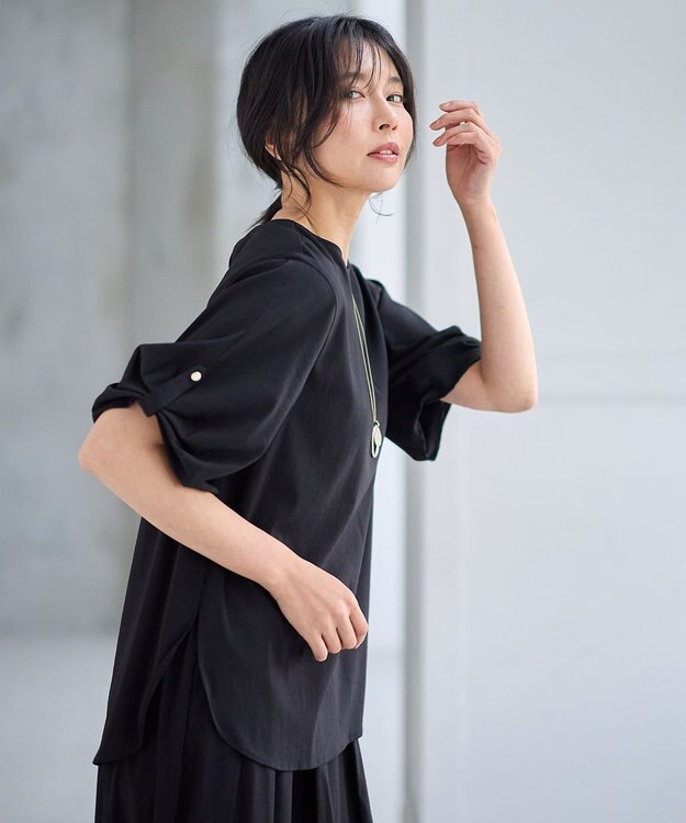 ANY 【洗濯機可能/接触冷感/UVケア】清涼リラックスブラウス ブラック