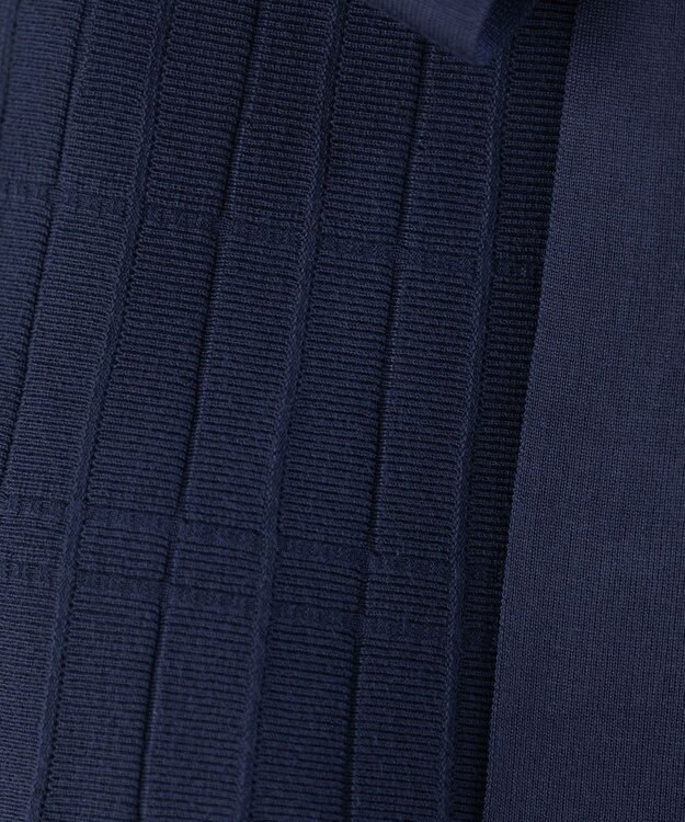 Tiaclasse L 【洗える】1枚で着映えするチェック柄編みニットワンピース ネイビー