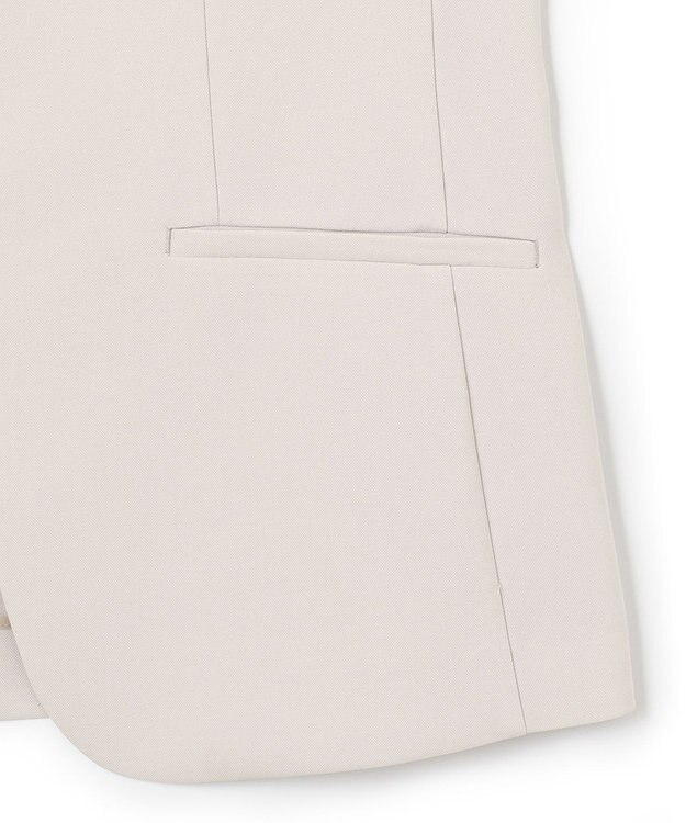 23区 S 【セットアップ対応/洗える】合繊 セットアップ ノーカラー ジャケット ベージュ系