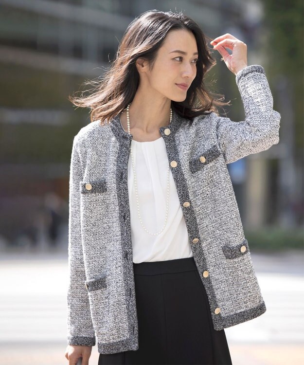 J.PRESS LADIES 【WEB限定カラーあり・洗える】TWEED ニット カーディガン ブラック系5