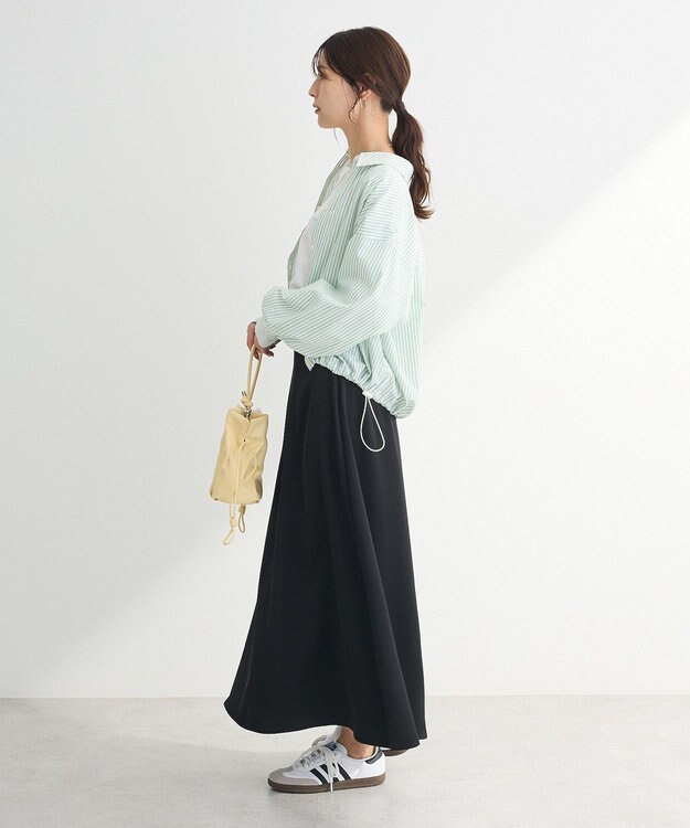 Green Parks イージーケア裾ドロストシャツ Green