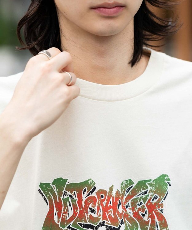 WEGO 【ユニセックス着用ITEM/MLサイズ展開】コンパクトフィットピグメントグラフィックT（SS） オフホワイト