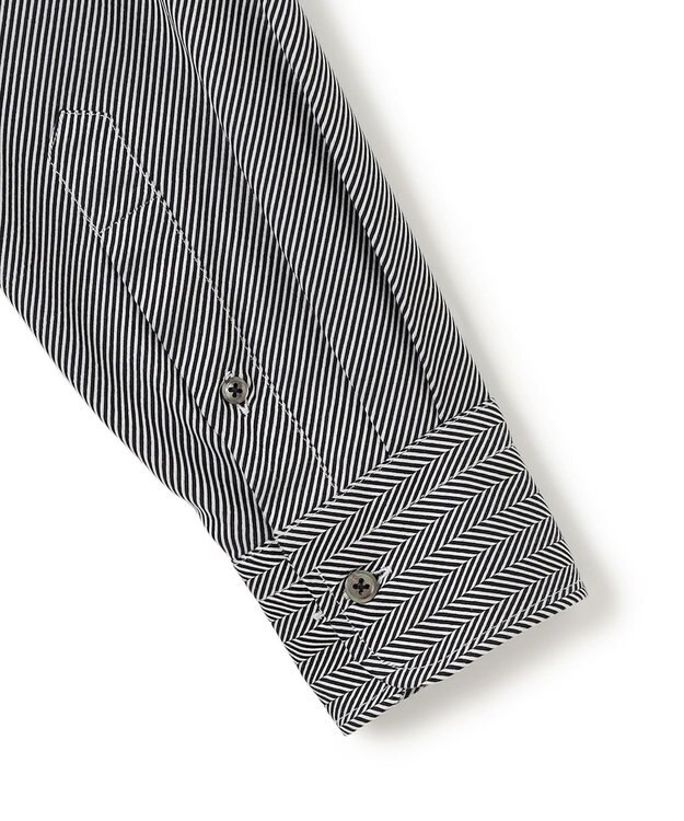 JOSEPH HOMME 【洗える】ツイルへリンボンクレイジー　ドレスシャツ ブラック系1