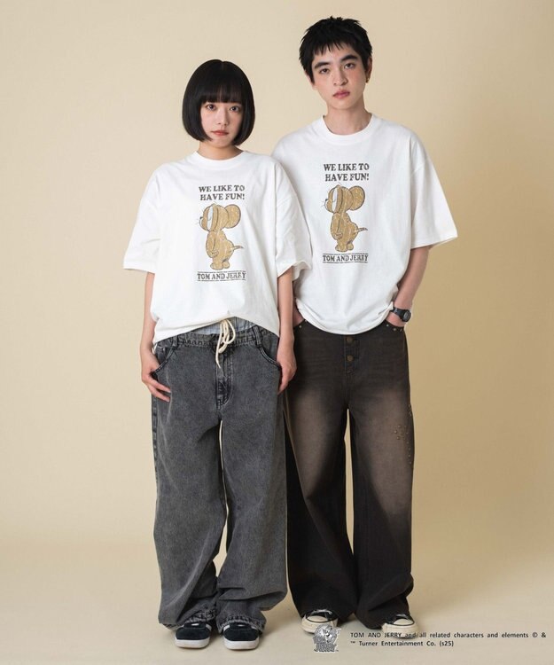 WEGO 【新柄追加/ユニセックス着用アイテム/SMLサイズ展開】TOMandJERRYグラフィックT（S） 柄5