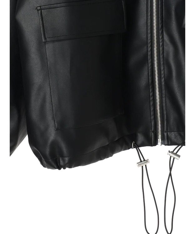 Green Parks ・ＥＬＥＮＣＡＲＥ　ＤＵＥ　合皮ステンカラーブルゾン Black