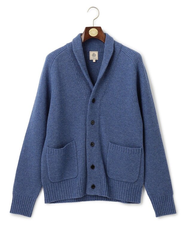 J.PRESS MEN 【WEB限定】畔編み ショールカーディガン ダルブルー系