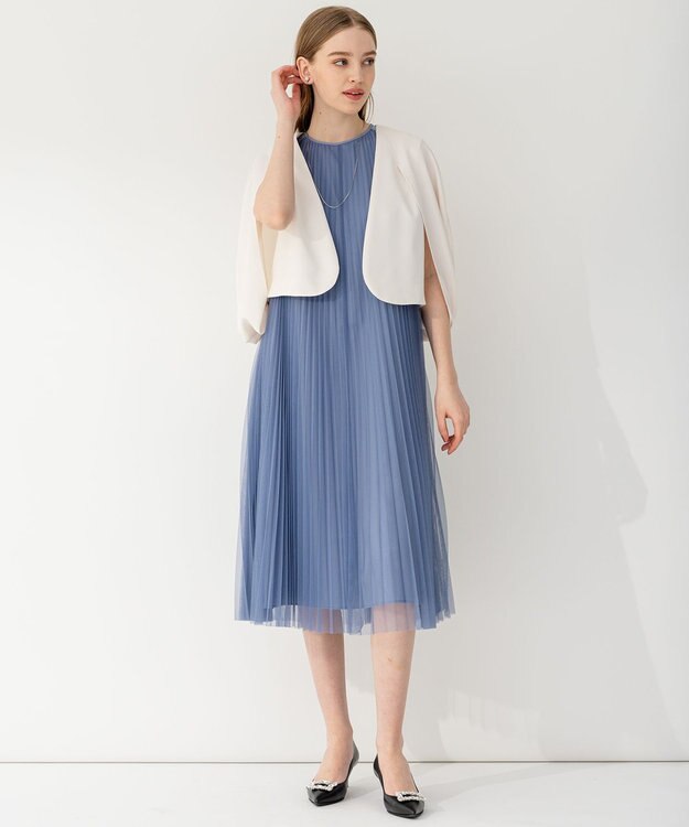 23区 【APPLAUDIR】チュールプリーツ ドレス ブルー系