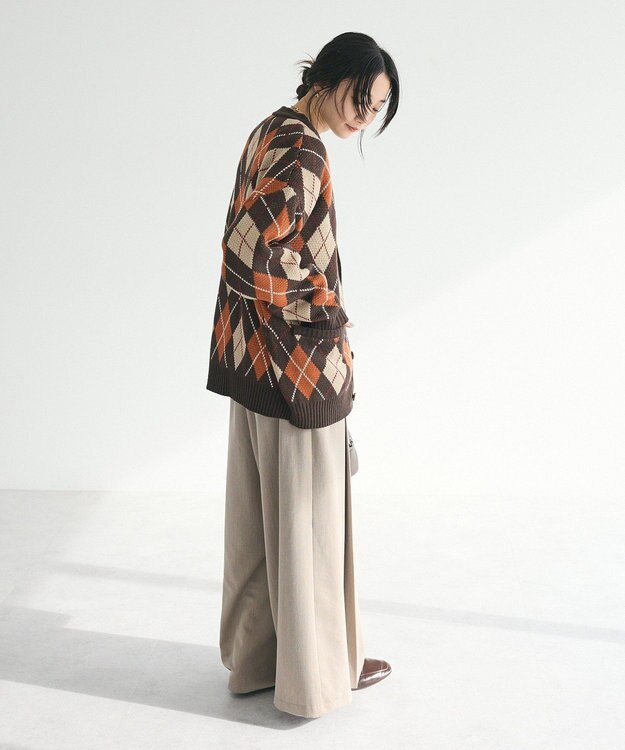 CRAFT STANDARD BOUTIQUE アーガイル柄カーディガン Brown