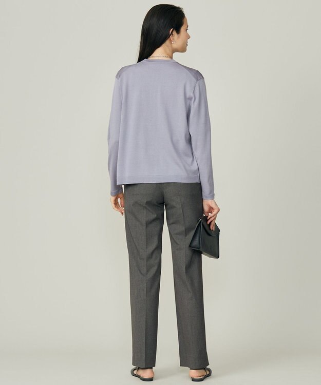 自由区 L 【アンサンブル対応】アセテートコットン カーディガン モーヴ