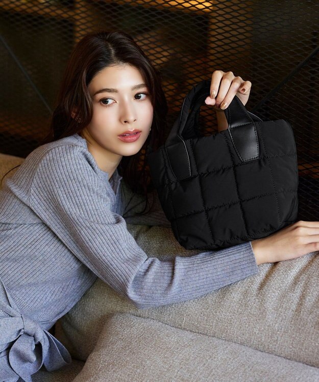 Tiaclasse 【2WAY】キルティングトートバッグ ブラック