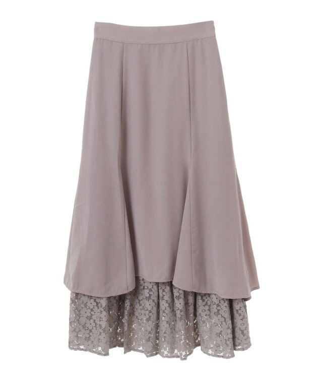 earth music&ecology レースヘムスカート Mocha