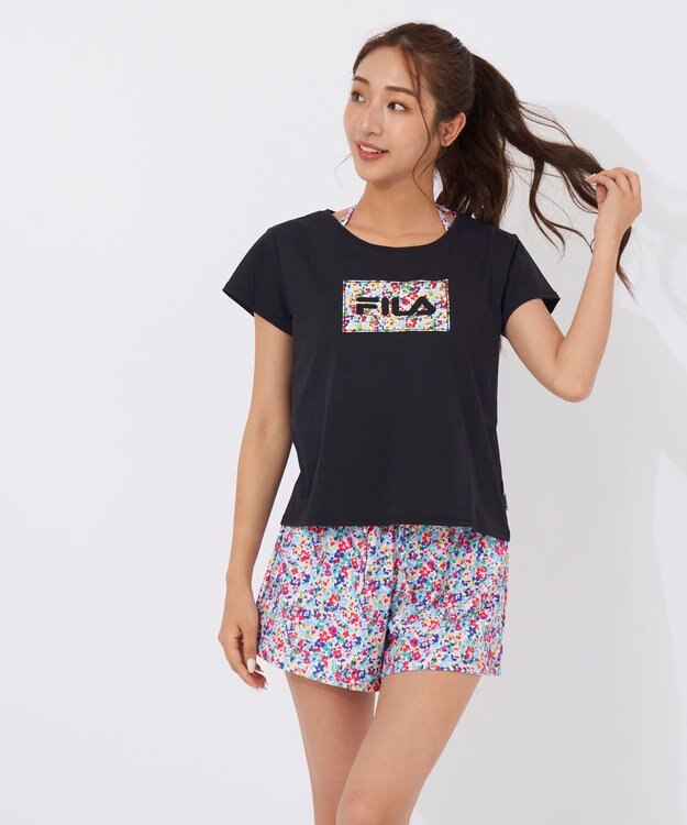 OP／FILA 【FILA】ロゴTシャツ付き水着 ４点セット ブラック