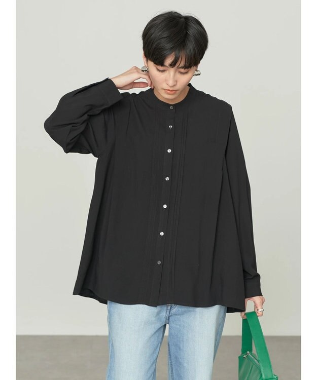 AMERICAN HOLIC サラックールタック使いブラウス Black