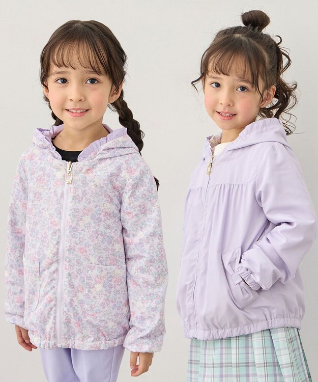ANY KIDS 【フード取り外し/洗濯機可能】撥水加工リバーシブルゾン ラベンダー