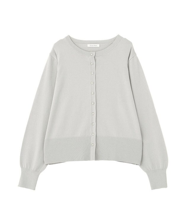 Green Parks 金釦コンパクトニットカーディガン Light Gray