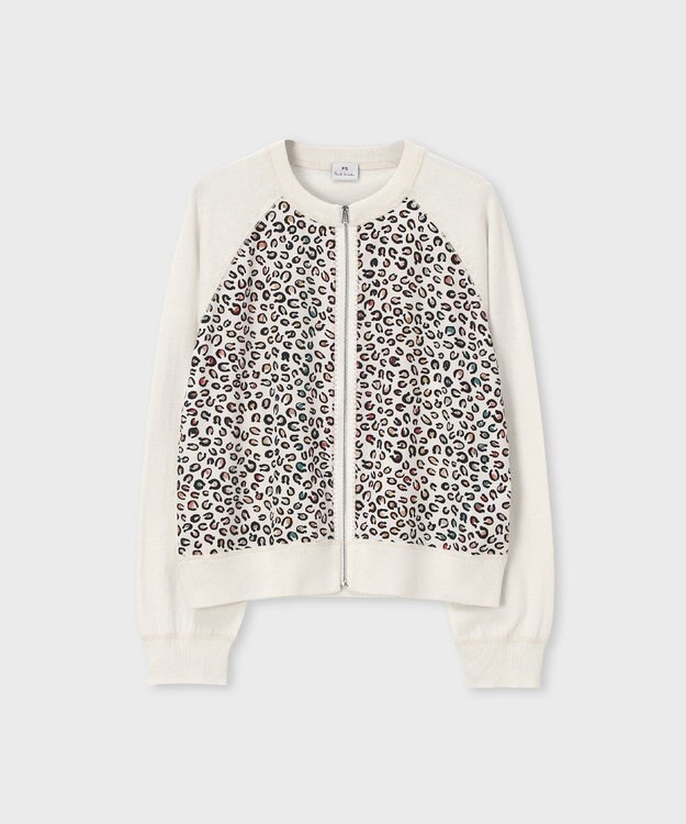 Paul Smith Horseshoe Leopardジップアップ ニット オフホワイト