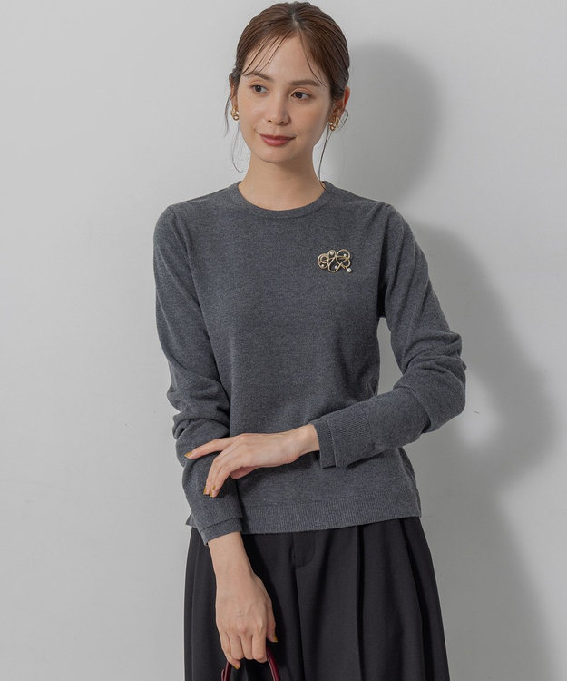 組曲 S ニューシックニットクルーネックプルオーバー グレー系