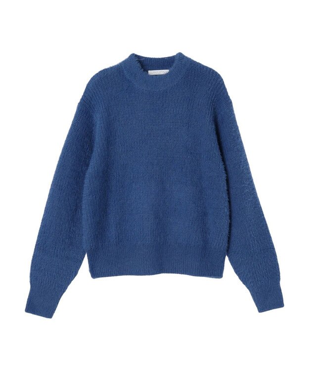 Green Parks フェザーモックネックニットプルオーバー Sax