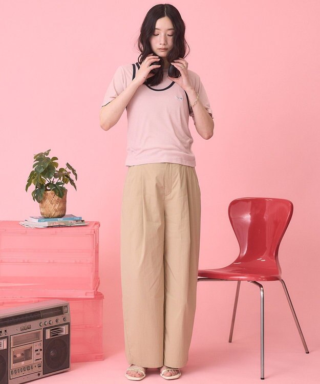 AMERICAN HOLIC 【PENNEY'S】配色タンクトップ+Tシャツ Pink