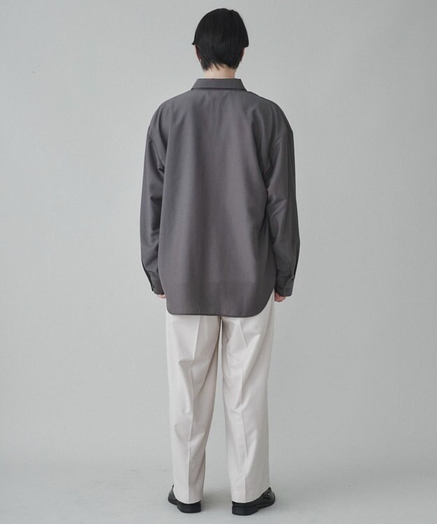 WEGO 【ユニセックス着用ITEM/SMLサイズ展開/冷房対策/紫外線対策】シアーBIGシャツ ダークグレー