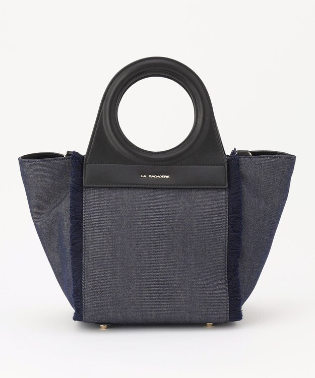 LA BAGAGERIE フリンジデニムバッグ Sサイズ ネイビー
