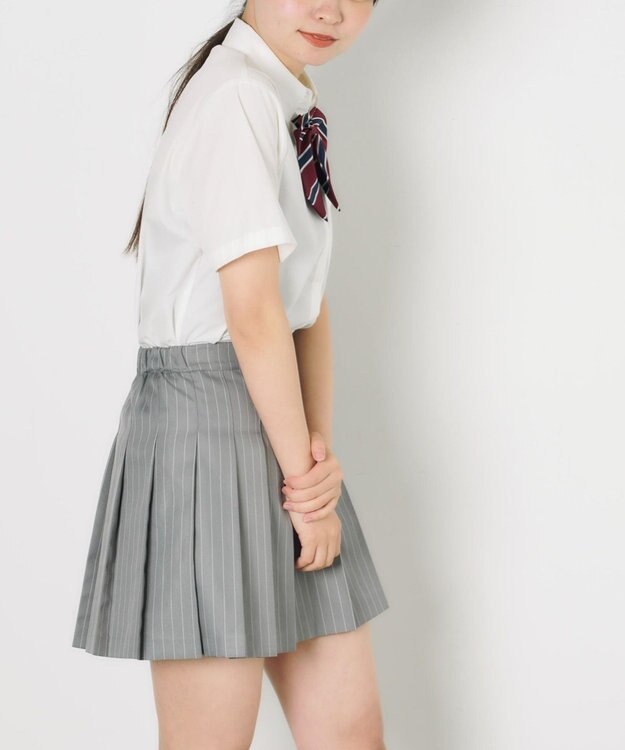 WEGO 【SCHOOL ITEM】ポケット付きパターンプリーツスカート グレーストライプ