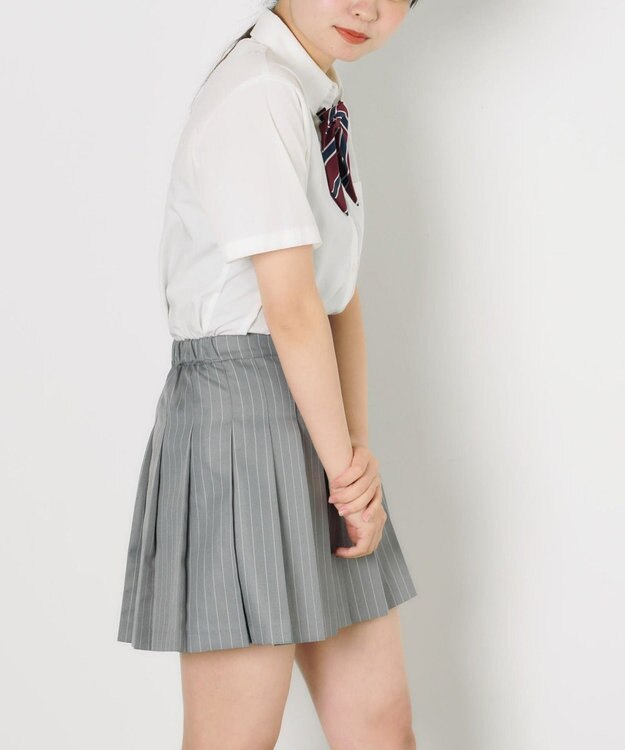 WEGO 【SCHOOL ITEM】ポケット付きパターンプリーツスカート グレーストライプ