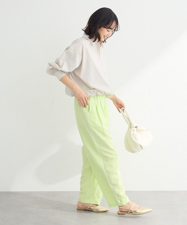 Green Parks イージーケア裾ドロストシャツ Gray