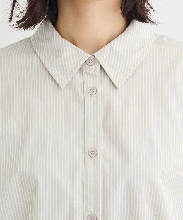 Green Parks イージーケア裾ドロストシャツ Gray