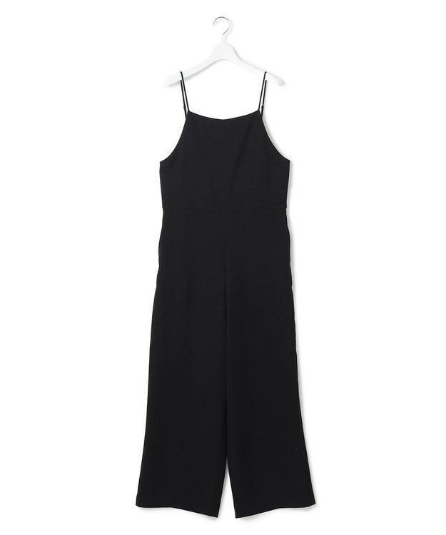 23区 L 【一部店舗限定/吸水速乾/UVカット/接触冷感/洗える】ストレッチジョーゼット オールインワン ブラック系