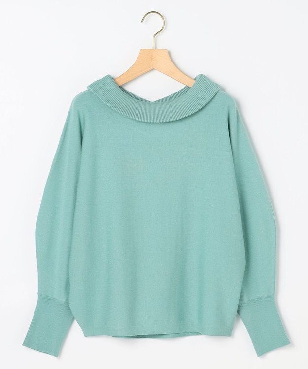 組曲 S 【加藤ローサさん着用 / 前後着用可】スムースストレッチロールネック ニット スモーキーグリーン系