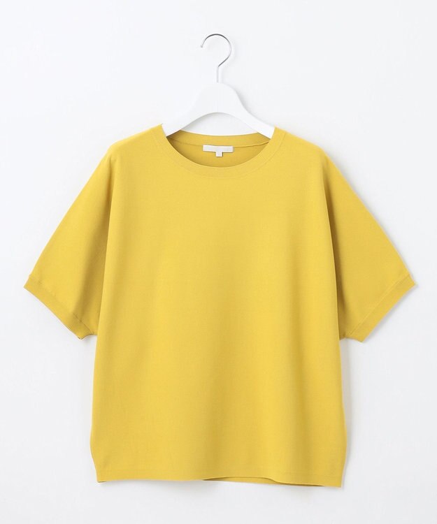 自由区 L 【WEB限定カラーあり・接触冷感・UVカット】クレープストレッチドルマン ニット ピスタチオ