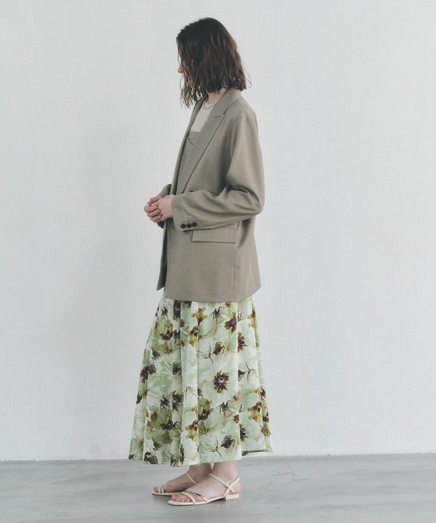 YECCA VECCA ロングテーラードジャケット Gray Beige