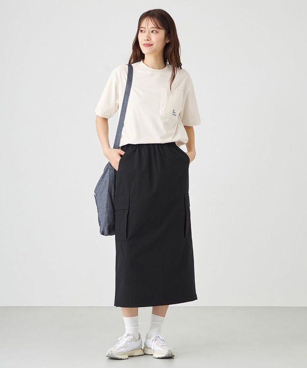 SHARE PARK LADIES 【撥水・UVカット・ストレッチ・軽量 】ナイロンカーゴスカート（S・Mサイズ） ブラック系