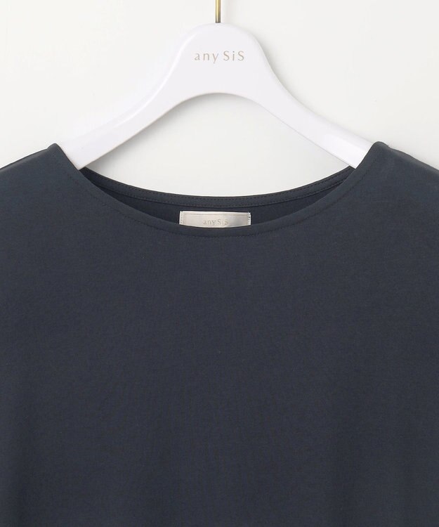 ANY SIS S 【接触冷感・UVケア】冷感サイドプリーツ ワンピース ネイビー