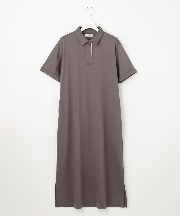 J.PRESS LADIES S 【WEB限定】コットンスムース ポロワンピース モカ系