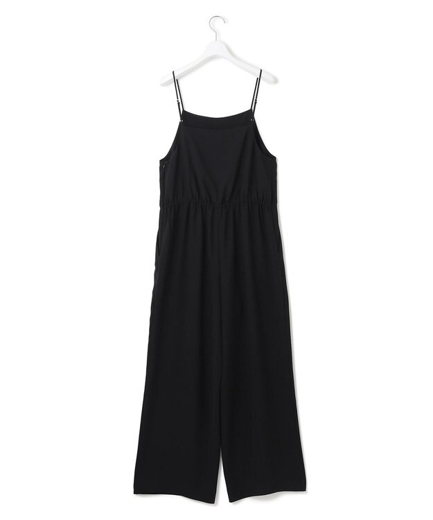 23区 L 【一部店舗限定/吸水速乾/UVカット/接触冷感/洗える】ストレッチジョーゼット オールインワン ブラック系