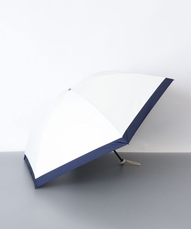 AURORA 【AURORA（オーロラ）】サマーシールド　バイカラー晴雨兼用傘（折りたたみ傘） オフホワイト×ネイビー