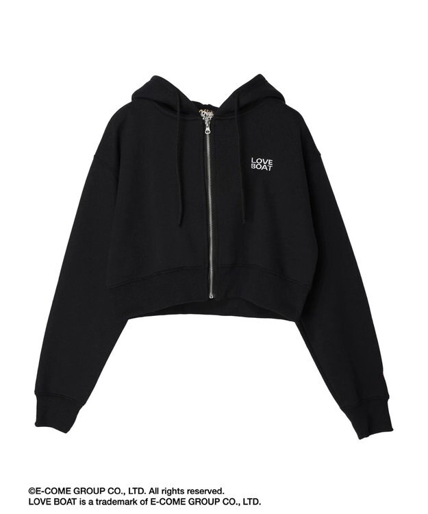 Green Parks ■別注　ＬＯＶＥ　ＢＯＡＴ　ショートＺＩＰパーカー Black
