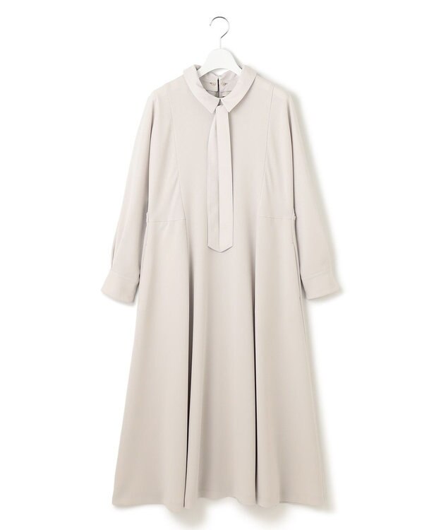 23区 【VERYコラボ】トリアセダブルジョーゼット つけ襟 ボウタイワンピース ベージュ系