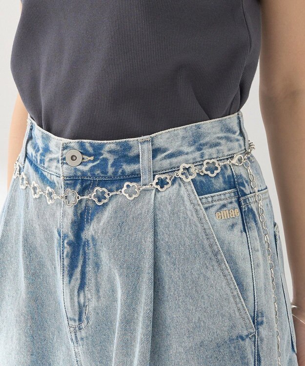 earth music&ecology フラワーチェーンベルト Silver