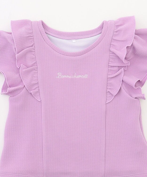 ANY KIDS 【UVカット】2WAYショルダーセパレート水着 ラベンダー×ラベンダーチェック