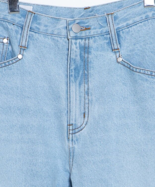 WEGO ルーズフィットフレアパンツ デニム淡色