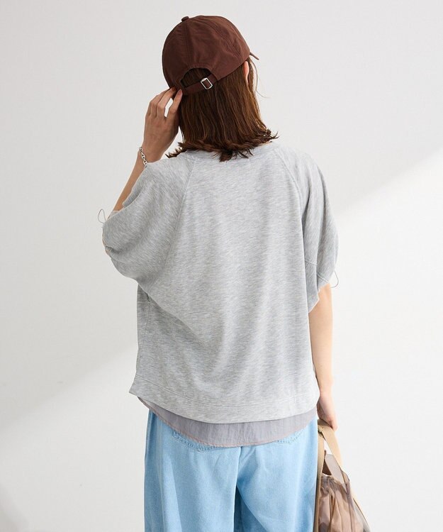 Green Parks 袖ドロストシアー裏毛ドッキングプルオーバー Gray Mixture